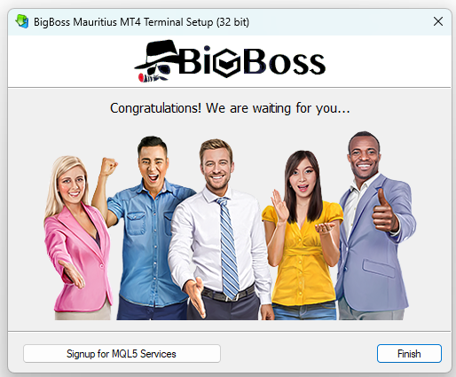BigBoss MT4インストール完了画面